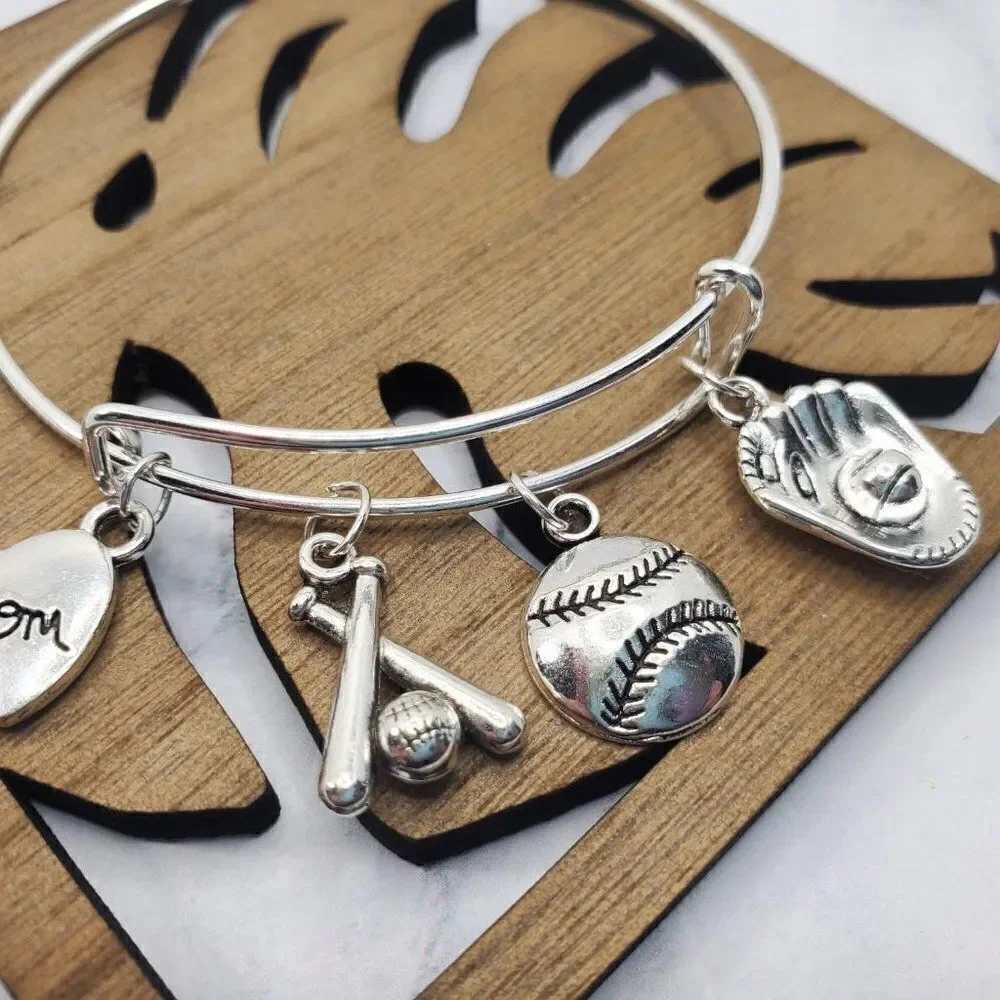 Baseball Mom Expandable Charm Bracelet